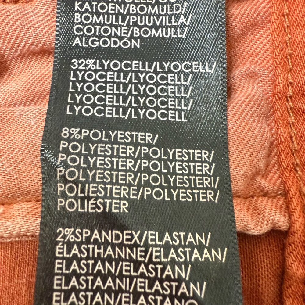LIVERPOOL CLASSIC BUTTON DOWN JEAN JACKET WITH POCKETS ORANGE RUST SIZE: M - Picture 15 of 16